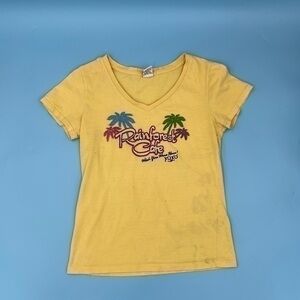 Vintage Embroidered Rainforest Cafe V-neck Tee